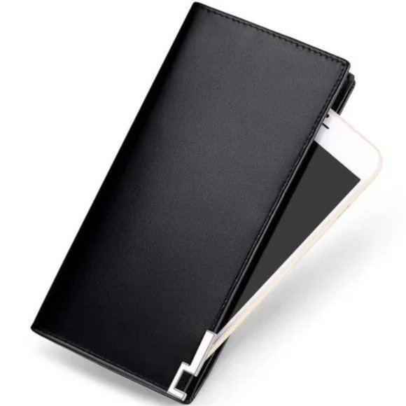 NEW LONG Wallets for Men Leather RFID Blocking Bifold Wallet, Classic Black - Picture 3 of 8